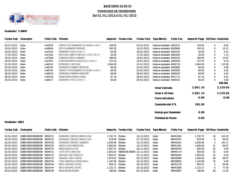 Comisiones De Los Vendedores Cxc Comisiones De Los Vendedores Cxc