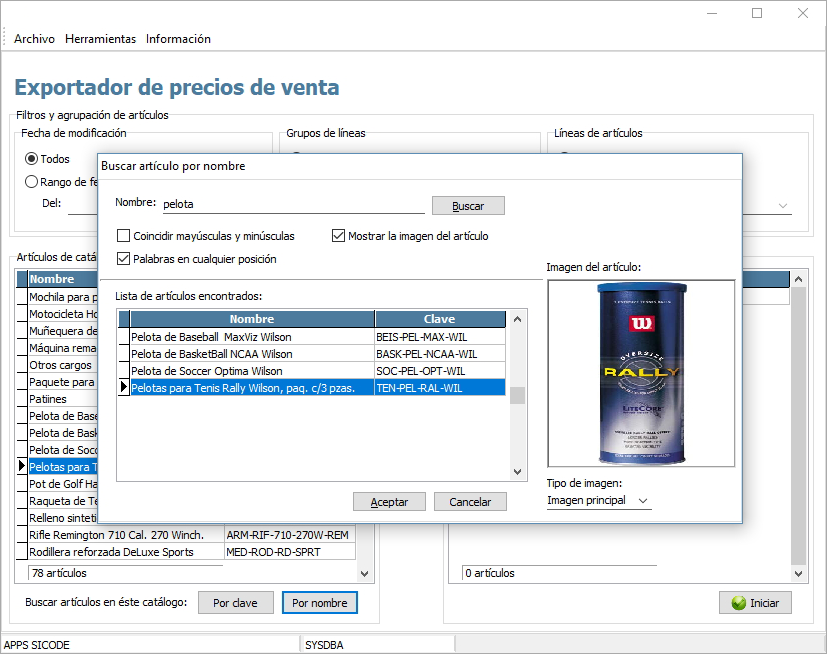 Exportador de precios de venta multi empresa Exportador de precios de venta multi empresa