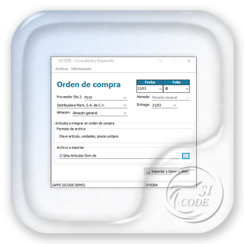 Generador de Ocm con Importación de Artículos