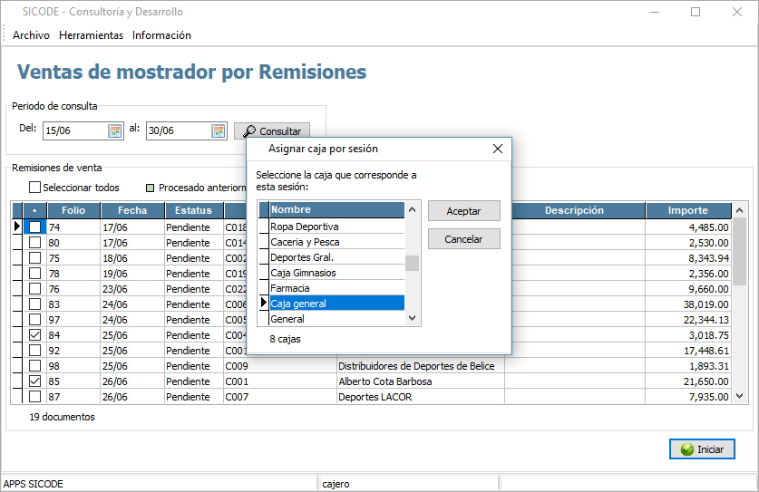 Generador de ventas de mostrador pv a partir de remisiones de venta Generador de ventas de mostrador pv a partir de remisiones de venta