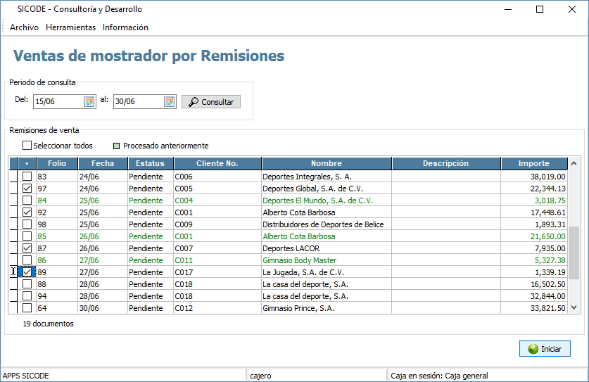 Generador de ventas de mostrador pv a partir de remisiones de venta Generador de ventas de mostrador pv a partir de remisiones de venta