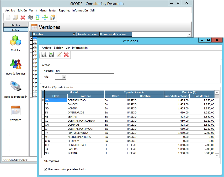 Gestión base instalada Microsip Gestión base instalada Microsip
