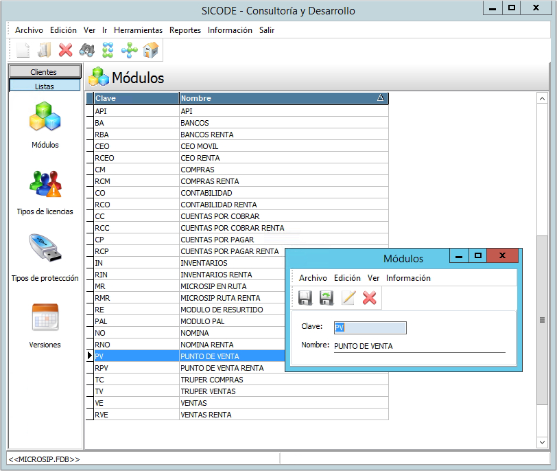 Gestión base instalada Microsip Gestión base instalada Microsip