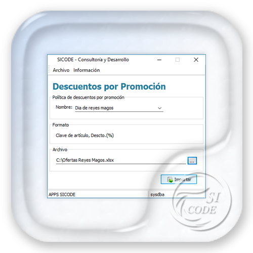 Importador de descuentos por promoción