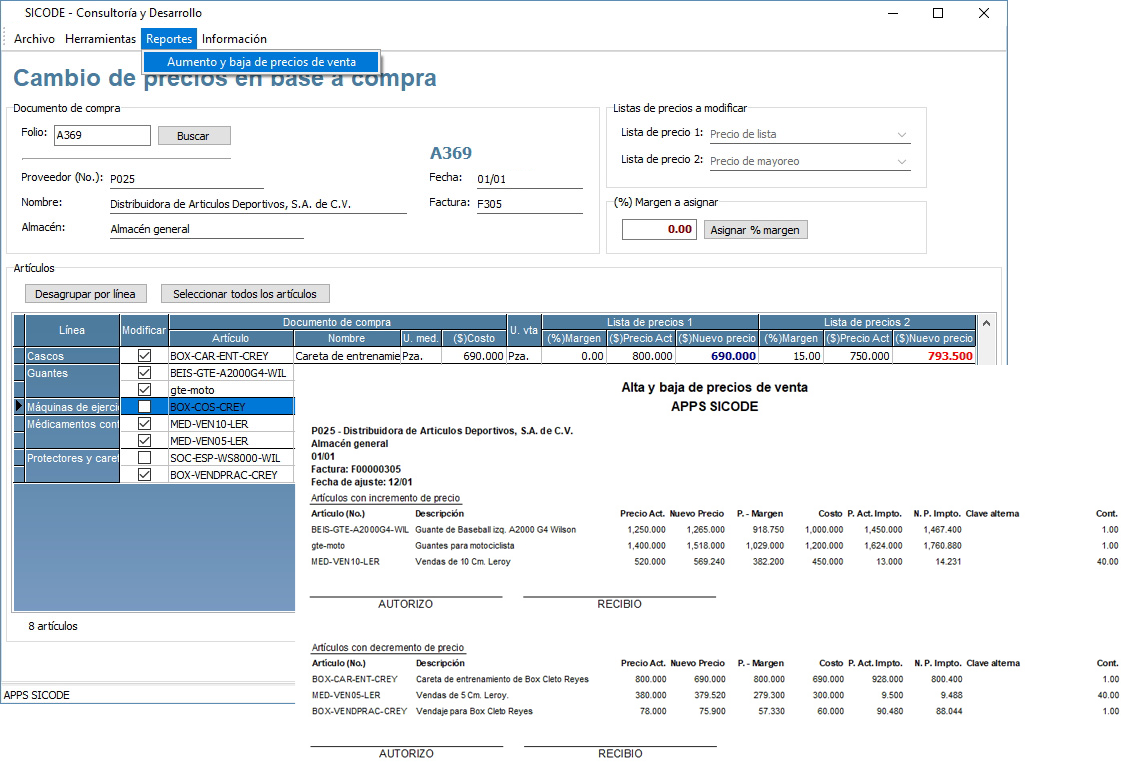 Modificador de precios de venta en base a compra Modificador de precios de venta en base a compra